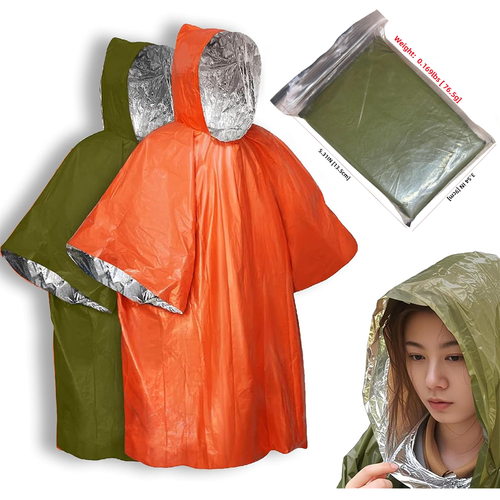 Survival Blanket Reflective - Kamp Yağmurluğu Su Geçirmez Hayatta Kalma