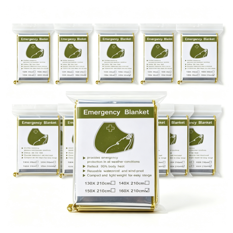 Survival Blanket Reflective - 10 Paket Altın Yansıtıcı Acil Durum