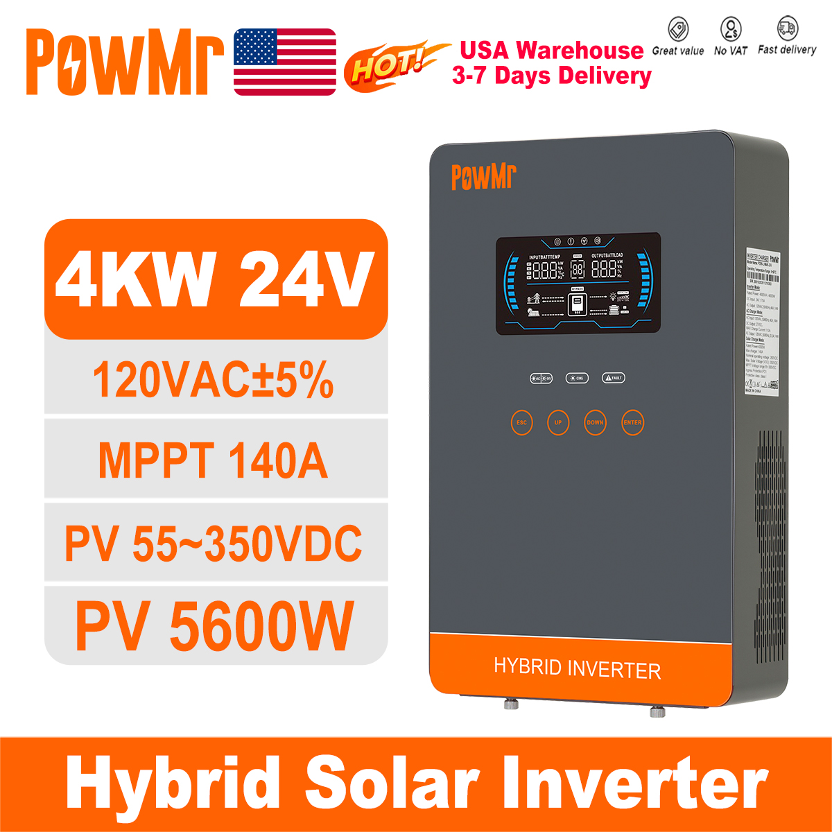Solar Emergency Charger - PowMr USA 4000W 24V Hibrit Güneş