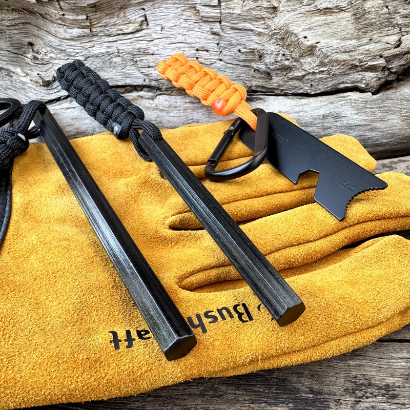 Magnesium Fire Starter - El dokuması halat altıgen çakmaktaşı magnezyum