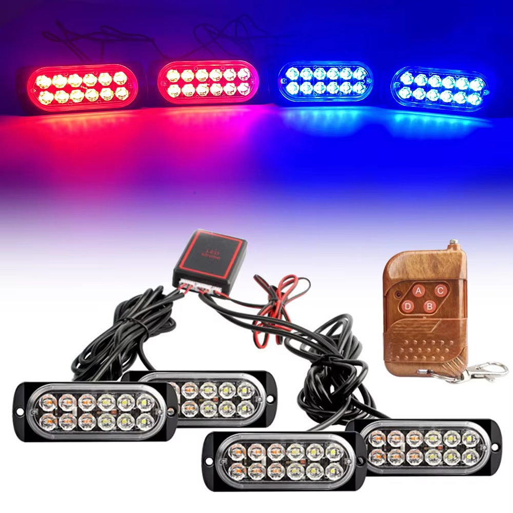 Sos Light Strobe - 4x12 LED Uzaktan Kumandalı Araba Stroboskop