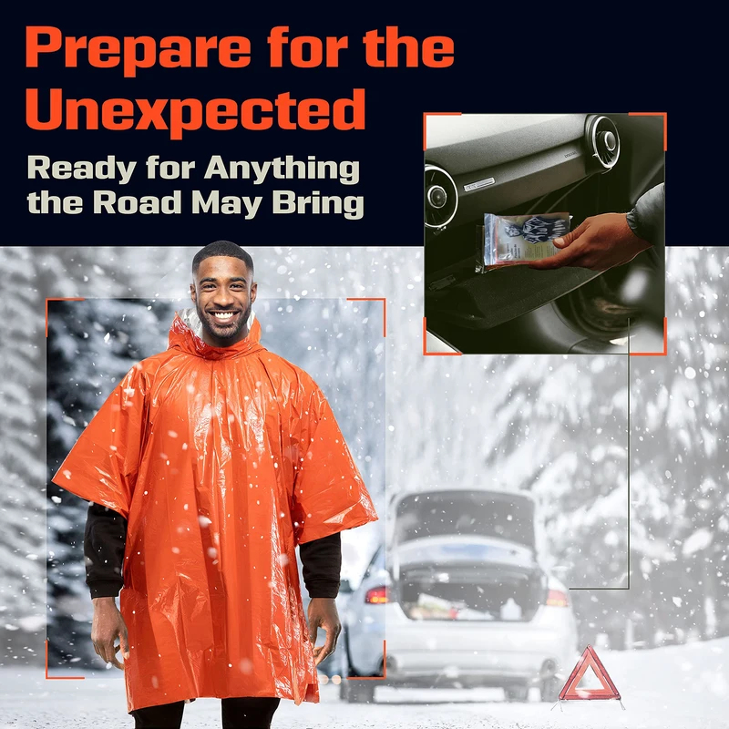Emergency Poncho Rain - Alüminyum Kaplamalı Kapüşonlu Acil Durum Yağmurluğu