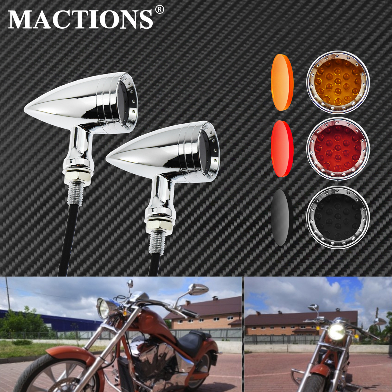 Signal Panel Orange - Motosiklet LED Dönüş Sinyali Mermi Flaşör