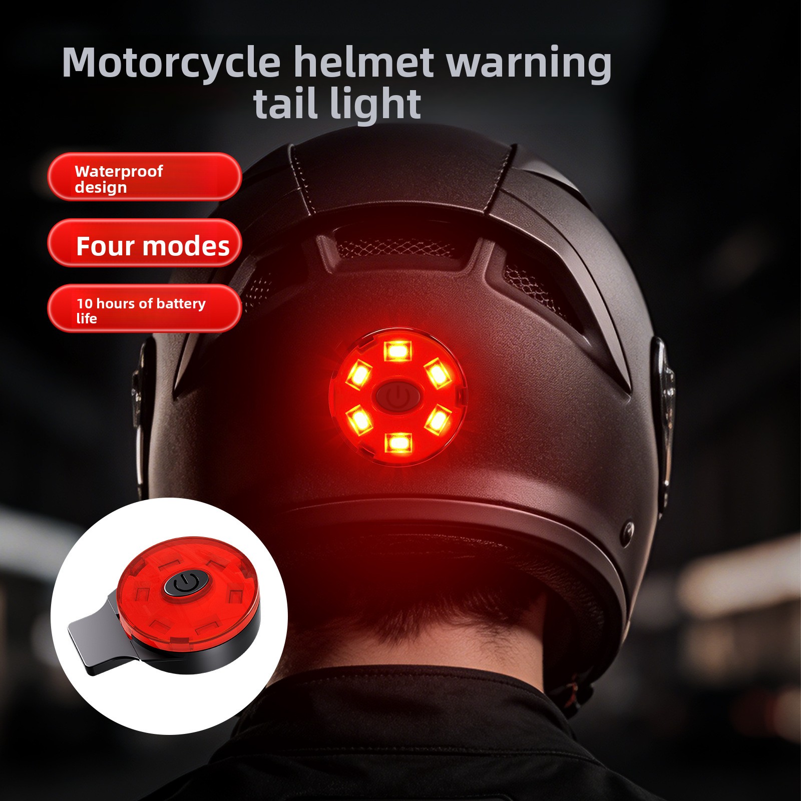 Sos Light Strobe - USB Şarj Edilebilir LED Kask Arka