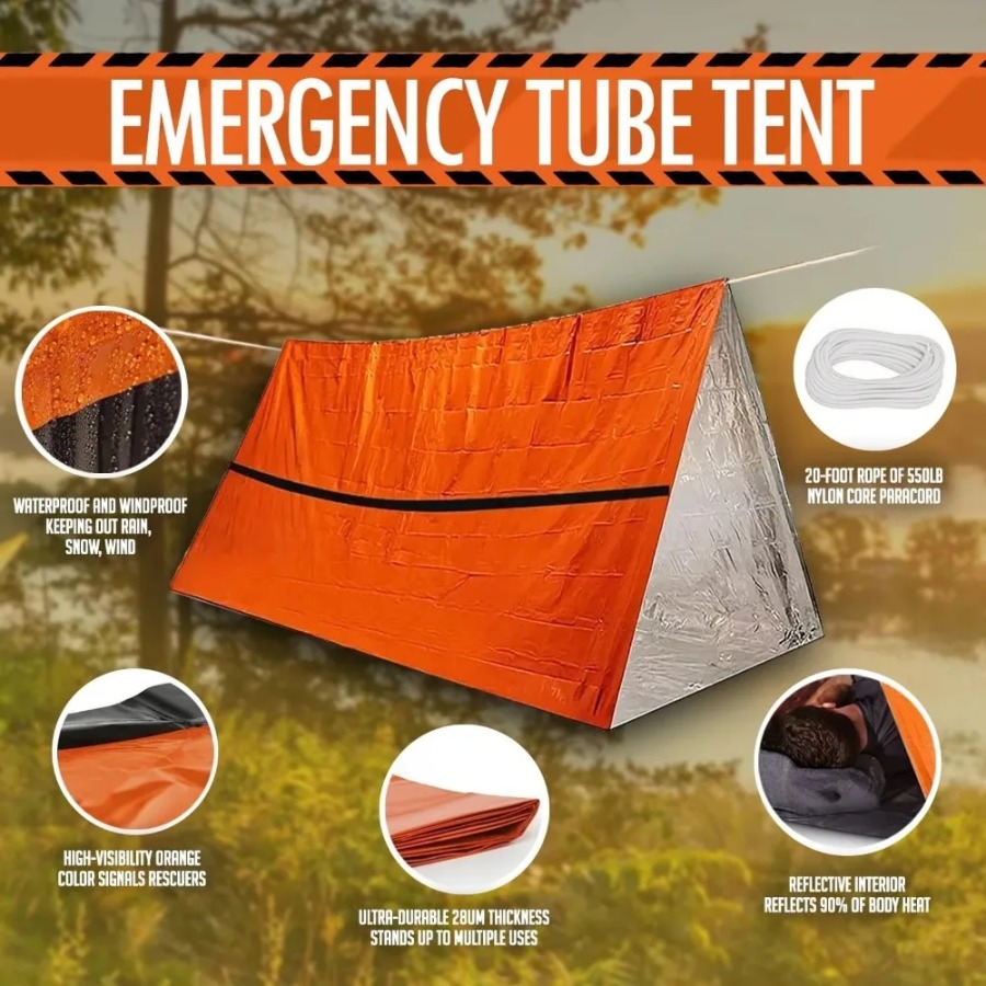 Emergency Mylar Tent - 1PC Yağmur Önleyici Acil Uyku Tulumu