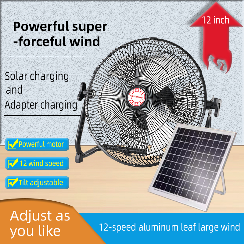 Solar Emergency Charger - 14 inç taşınabilir güneş fanı, şarj
