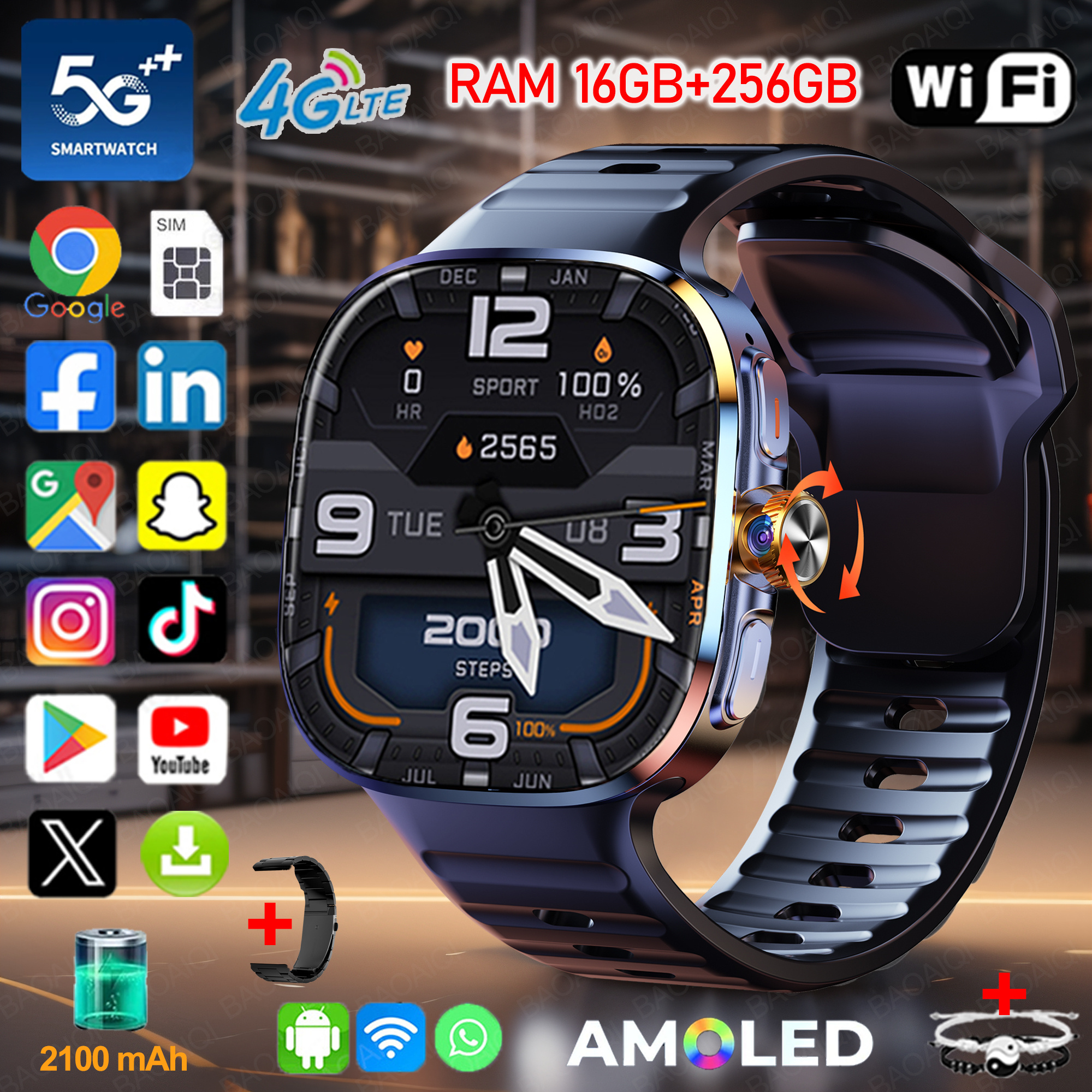 Compass Lensatic - Yeni Büyük Ekranlı Akıllı Saat 4G/5G