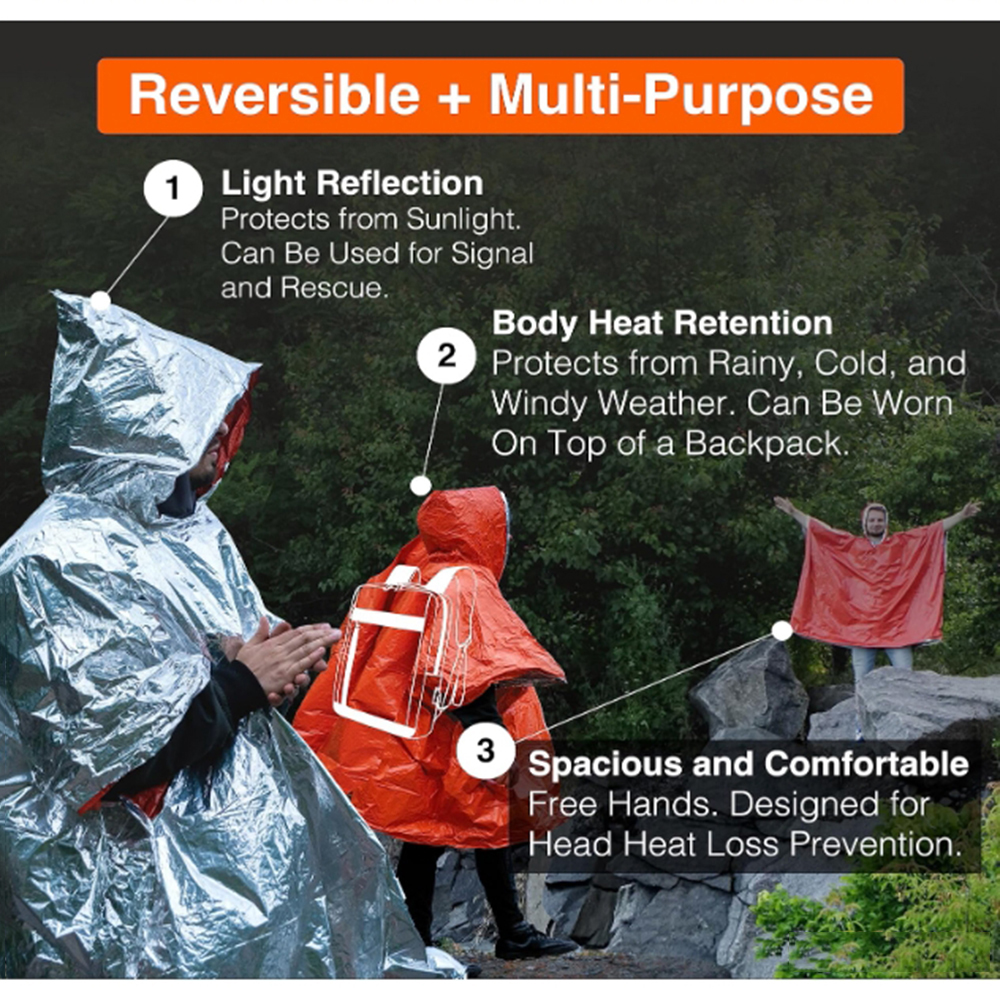 Mylar Battaniye Astarlı Taşına - Emergency Poncho Rain incelemesi ve fiyatı