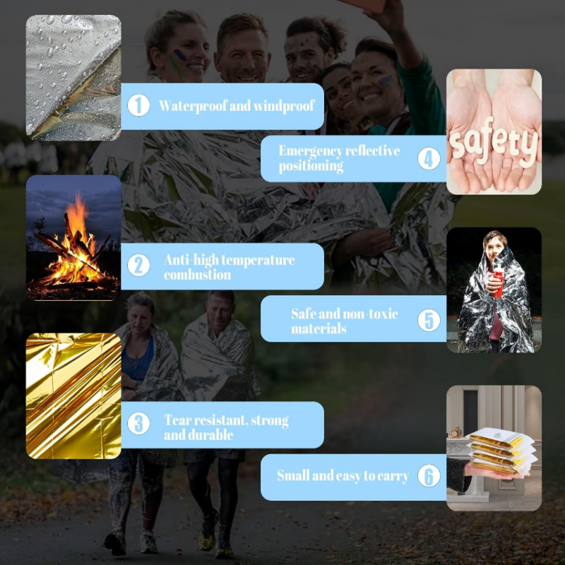 4 Paket Altın Gümüş Mylar Acil - Survival Blanket Reflective incelemesi ve fiyatı