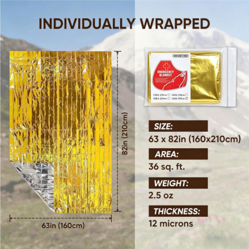 12 adet büyük 160 × 210cm altı - Survival Blanket Reflective incelemesi ve fiyatı